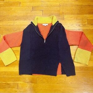 Victor Alfaro Chunky Knit Quarter Zip Sweater Size XS